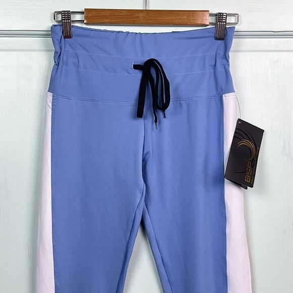 NWT BSP Better Sports Performance Crop Leggings Breathable Blue/White/Orange Lge - Picture 3 of 13
